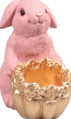 SID decoratieschaal Bunco haasje roze 18 x 11 x 19,5 cm