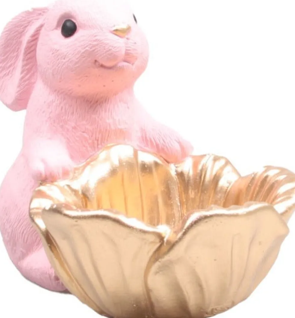 SID decoratieschaal Bunco haasje roze 16,5 x 11,5 x 13 cm