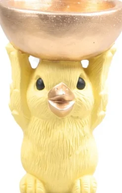 SID decoratieschaal Donny kuiken geel 18,5 x 12 x 19 cm