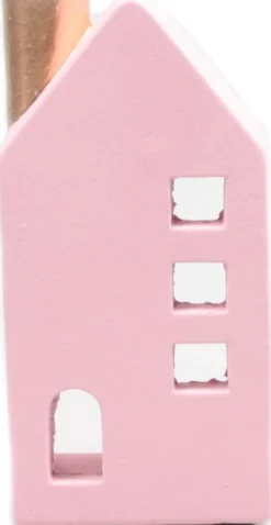 SID waxinelichthouder Huisje roze 7,5 x 5,5 x 15 cm