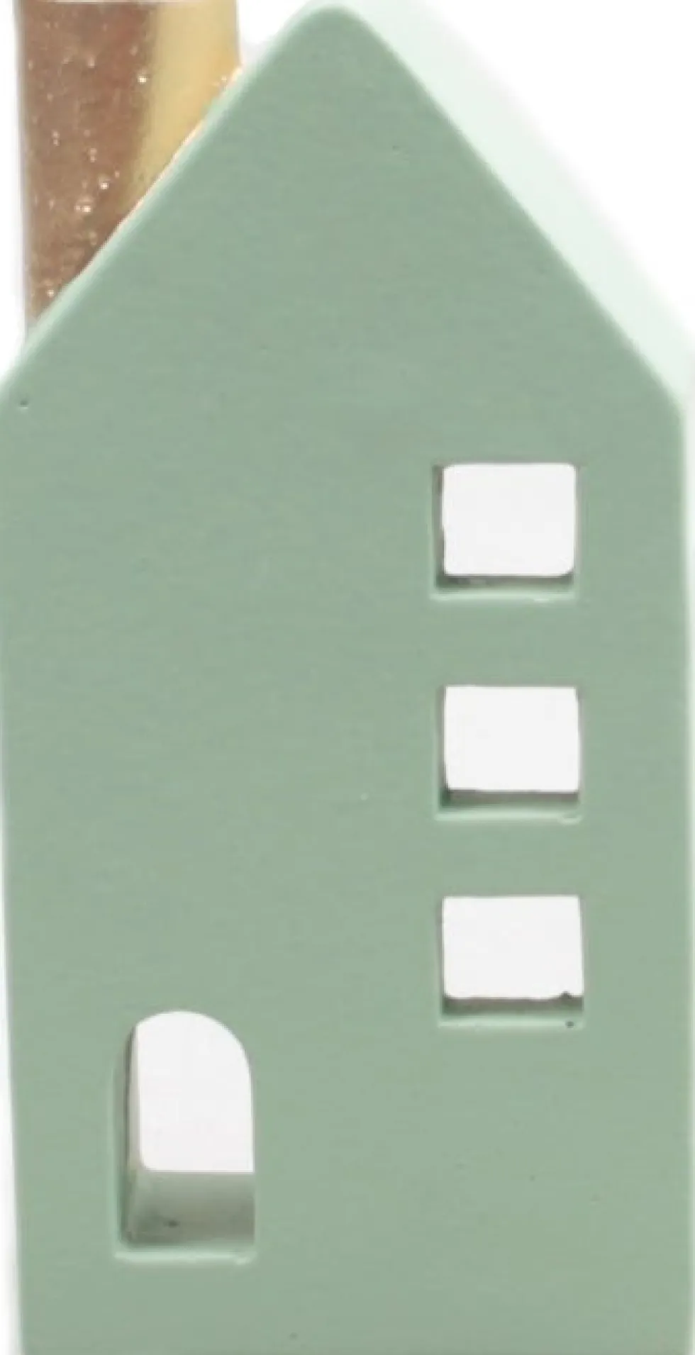 SID waxinelichthouder Huisje groen 7,5 x 5,5 x 15 cm