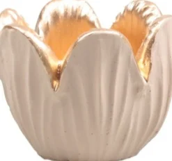 SID waxinelichthouder Tulipa bruin / goud D 8,5 H 6,5 cm