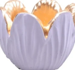 SID waxinelichthouder Tulipa paars / goud D 8,5 H 6,5 cm