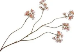 Silk-ka kunstbloem Capparis geel / roze H 14 cm