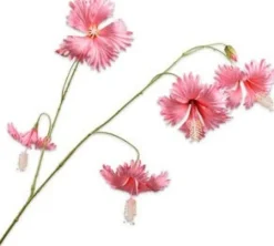Silk-ka kunstbloem Chinese roos roze H 111 cm