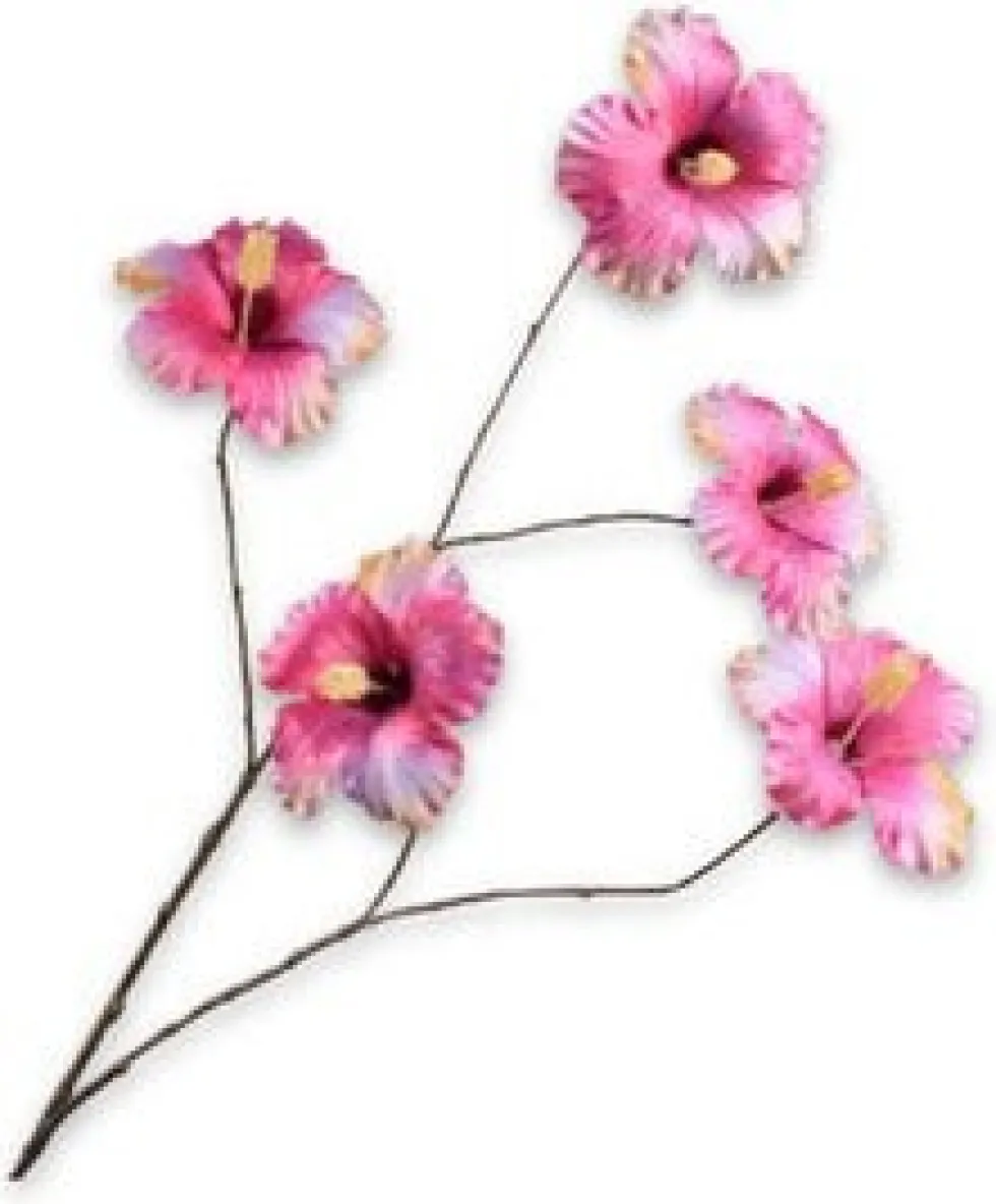 Silk-ka kunstbloem Chinese roos roze H 136 cm