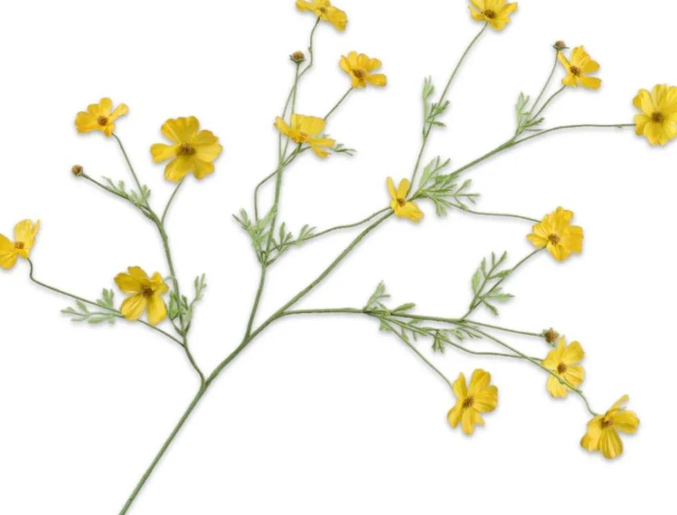 Silk-ka kunstbloem Cosmea geel H 104 cm
