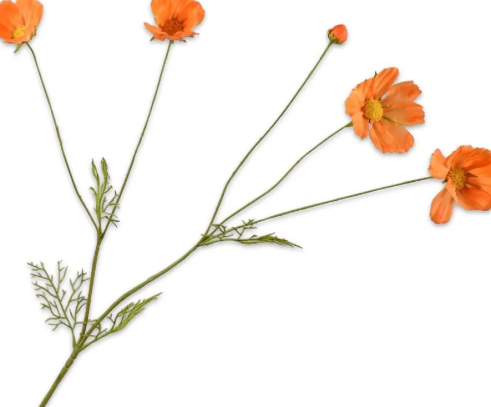 Silk-ka kunstbloem Cosmea lichtoranje H 92 cm