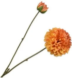 Silk-ka kunstbloem Dahlia oranje H 73 cm