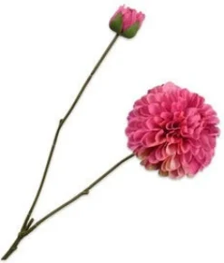 Silk-ka kunstbloem Dahlia roze H 73 cm