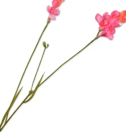Silk-ka kunstbloem Freesia donkerroze H 78 cm