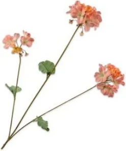 Silk-ka kunstbloem Geranium oranje H 75 cm