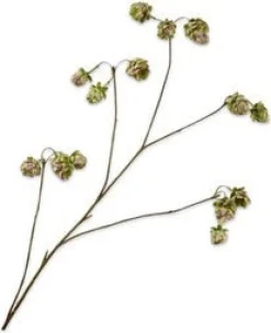 Silk-ka kunstbloem Hop groen / roze H 108 cm