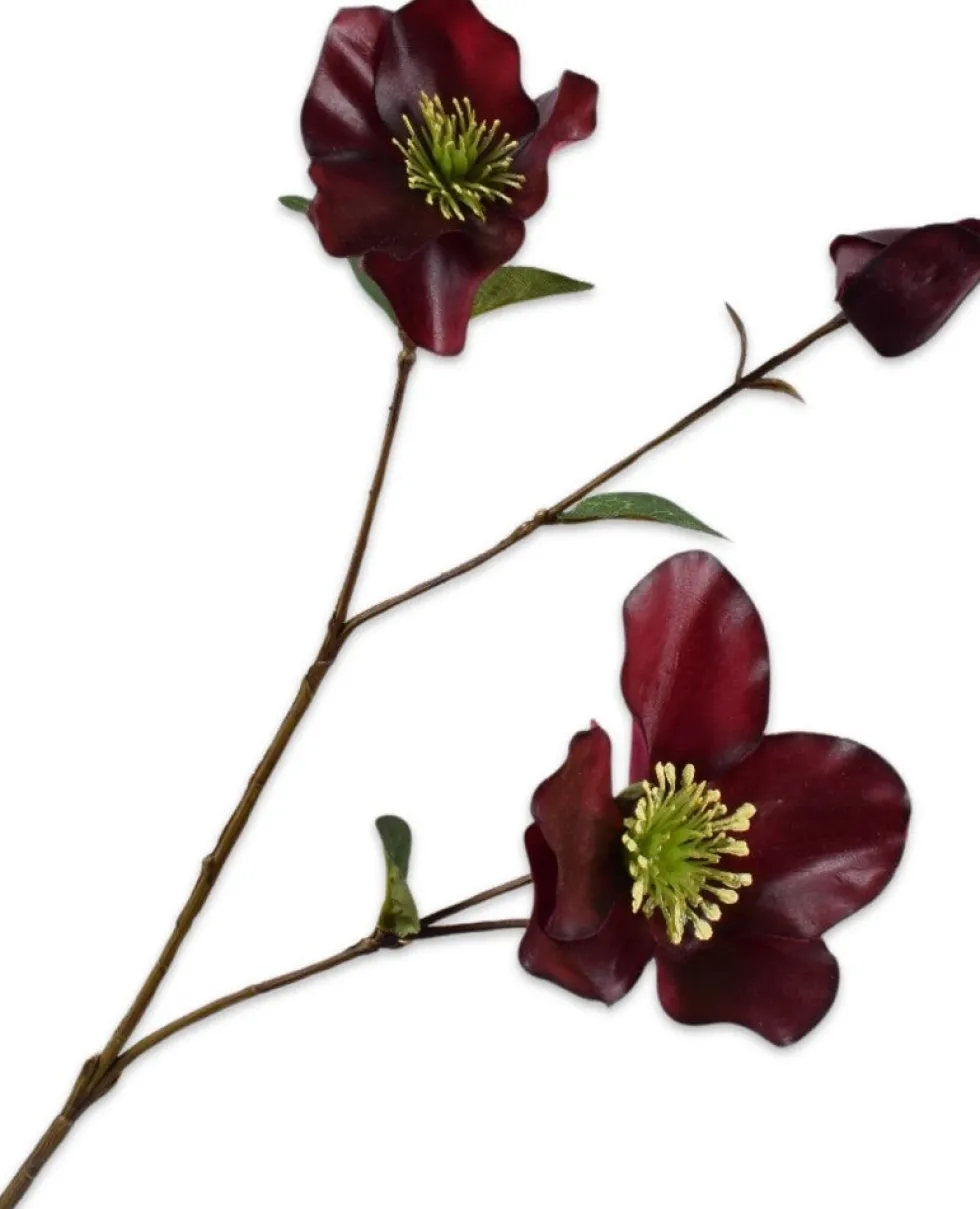 Silk-ka kunstbloem Kerstroos rood H 65 cm