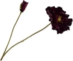 Silk-ka kunstbloem Klaproos bordeaux H 74 cm