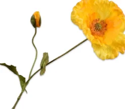 Silk-ka kunstbloem Klaproos donkergeel H 67 cm