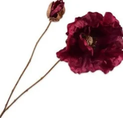 Silk-ka kunstbloem Klaproos rood H 35 cm