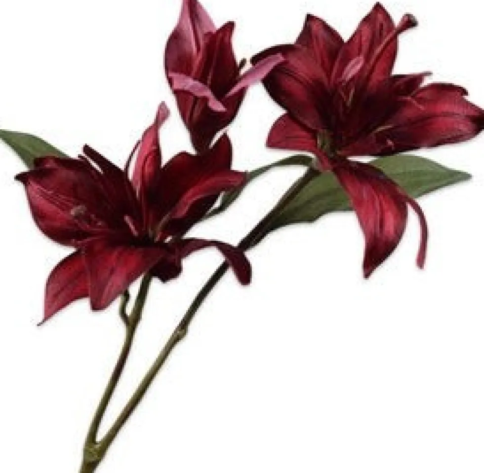 Silk-ka kunstbloem Lelie paars H 45 cm