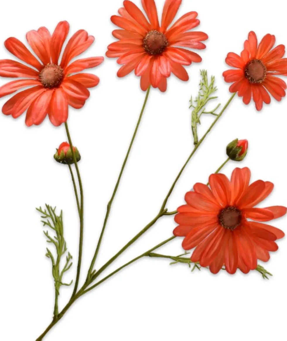 Silk-ka kunstbloem Margriet donkeroranje H 60 cm