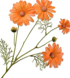 Silk-ka kunstbloem Margriet lichtoranje H 60 cm
