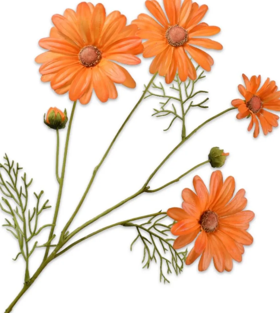 Silk-ka kunstbloem Margriet lichtoranje H 60 cm