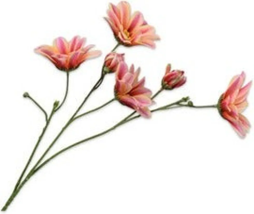 Silk-ka kunstbloem Margriet roze / oranje H 65 cm