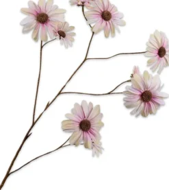 Silk-ka kunstbloem Margriet roze / groen H 102 cm