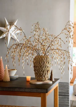 Silk-ka kunstbloem Siergras goud H 119 cm