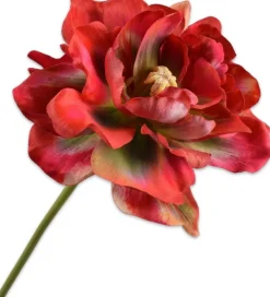 Silk-ka kunstbloem Tulp dubbelbloemig rood H 69 cm