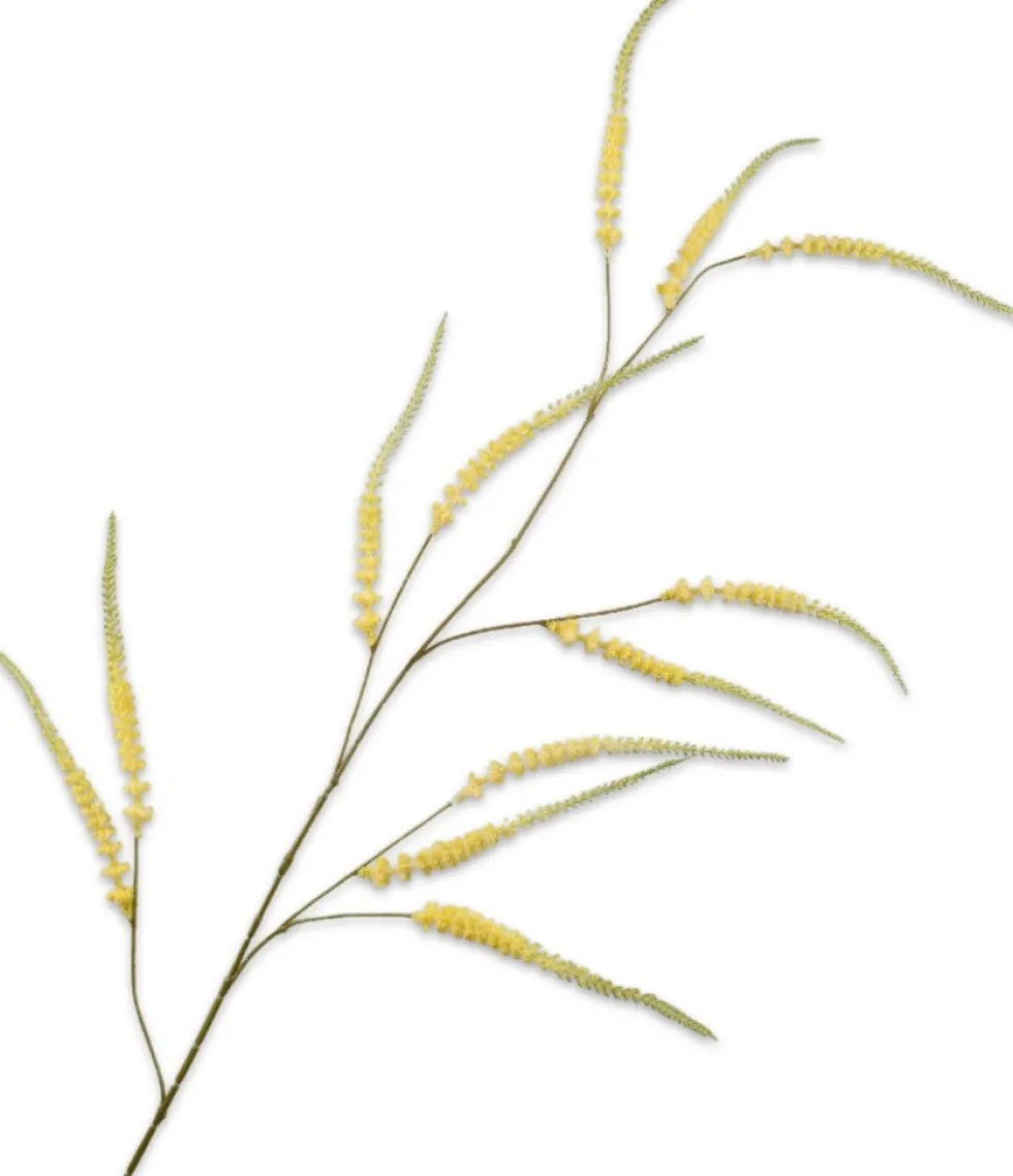 Silk-ka kunstbloem Zilverkaars geel H 140 cm