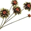 Silk-ka kunstbloem Zinnia groen / bruin H 43 cm
