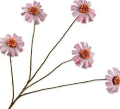 Silk-ka kunstbloem Zinnia paars / roze H 89 cm