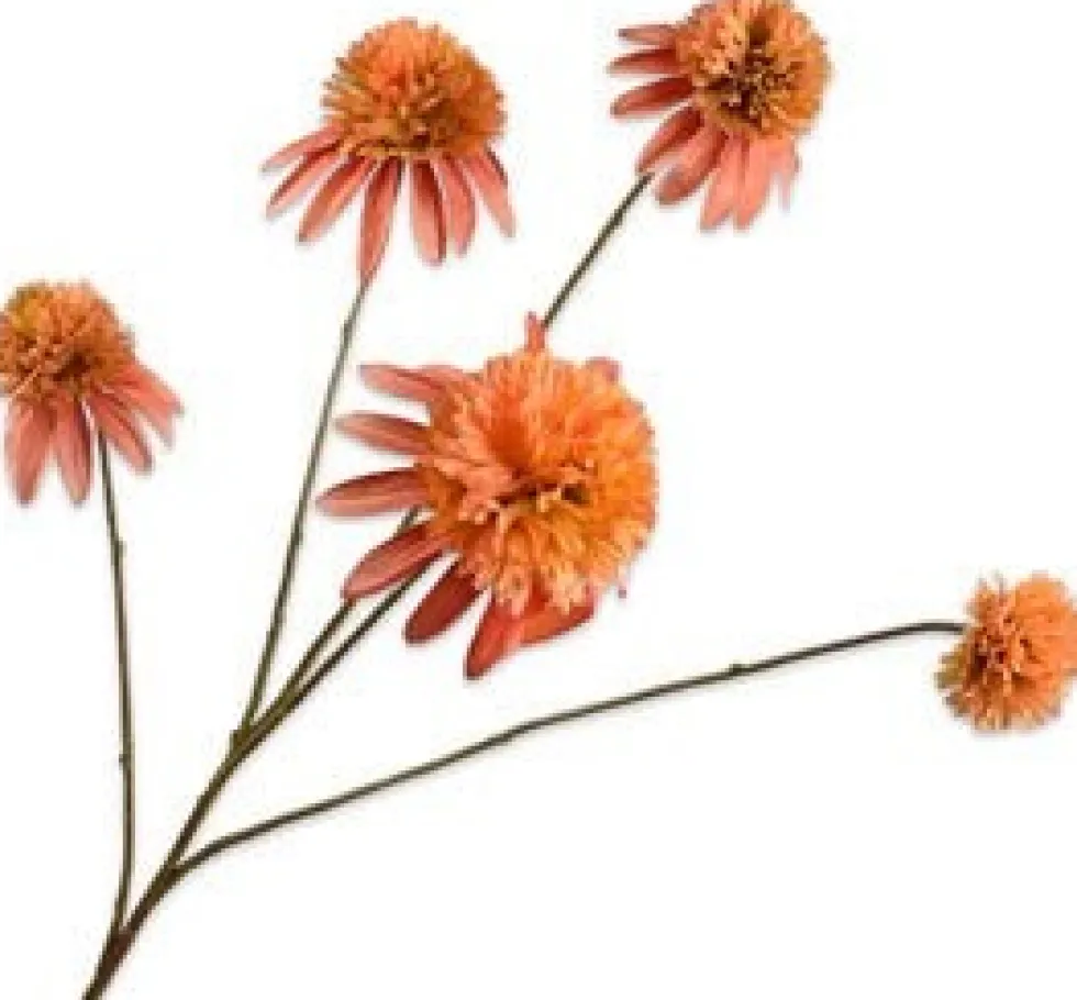 Silk-ka kunstbloem Zonnehoed donkeroranje H 90 cm