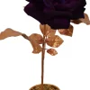 Silk-ka kunstplant Roos donkerpaars H 41 cm