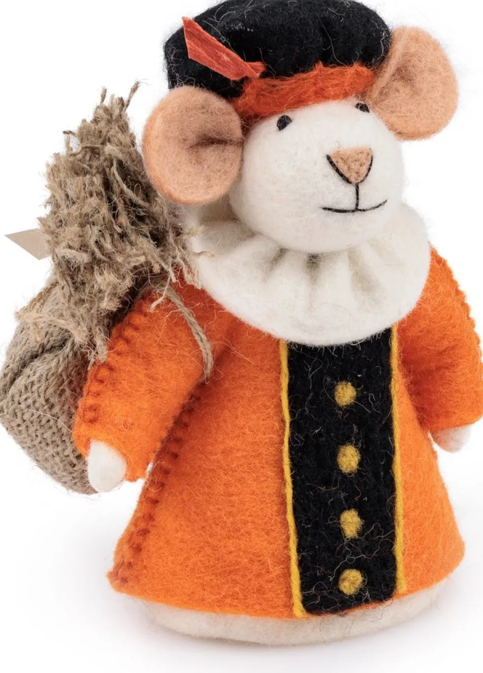 Sjaal met Verhaal sinterklaas decoratie Sint pietermuis oranje 11 x 13 x 17 cm