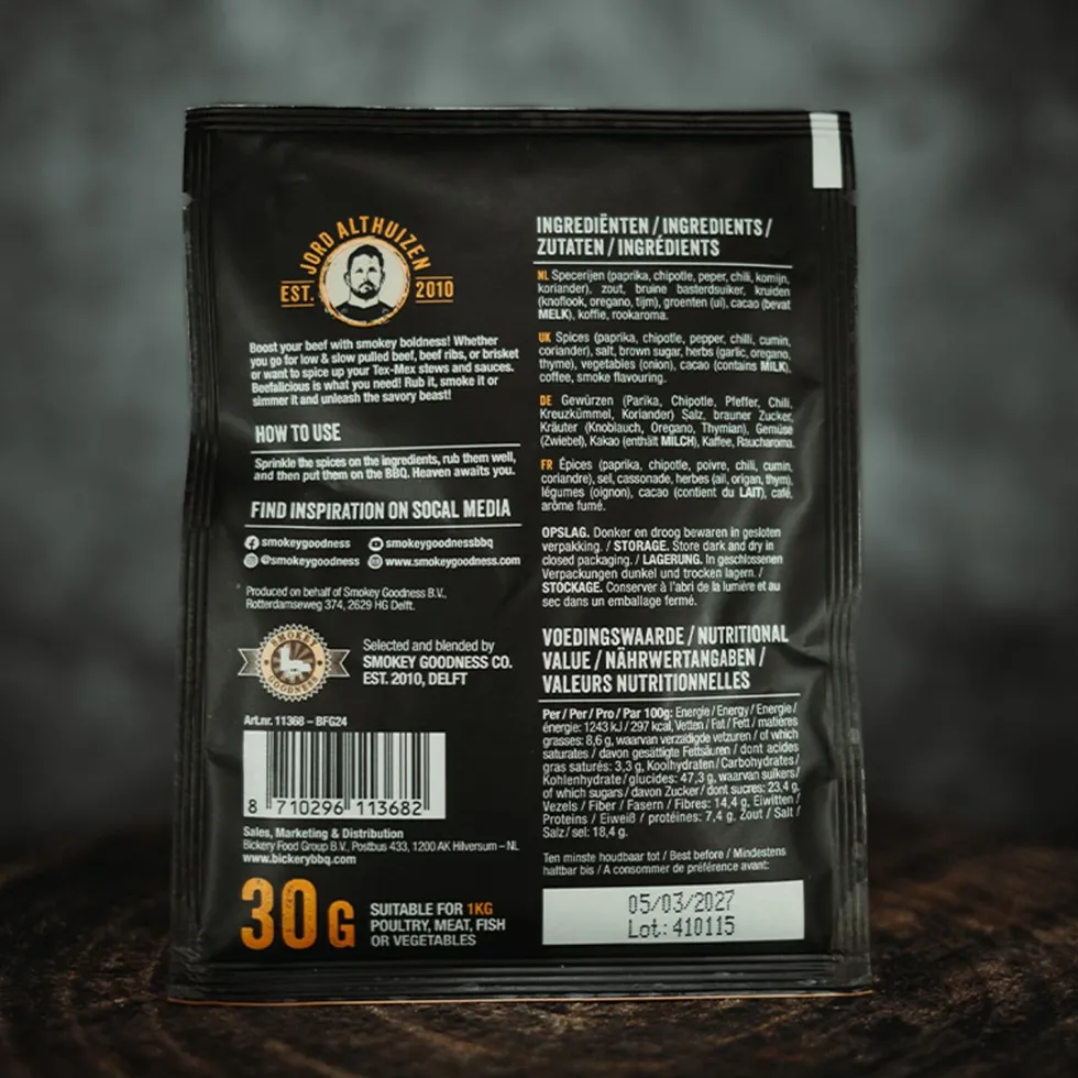 Smokey Goodness BBQ rub Beefalicious 30 gr