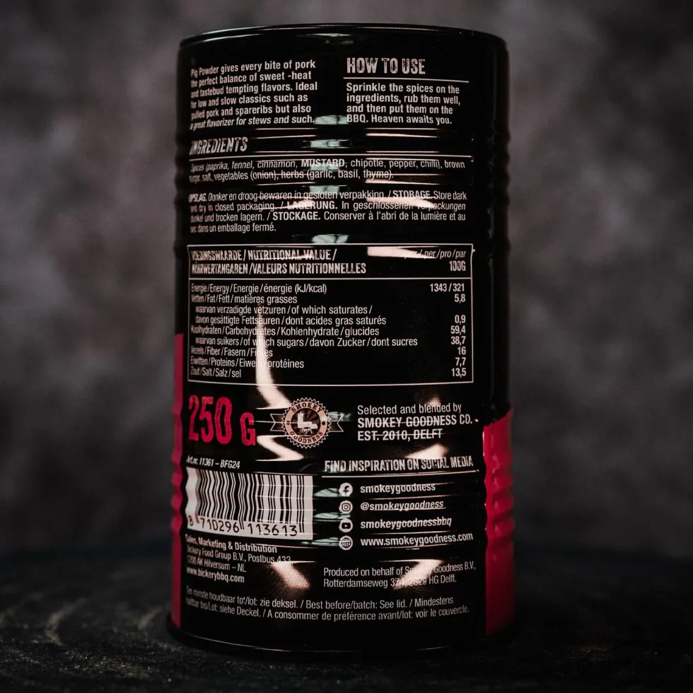Smokey Goodness BBQ rub Pig Powder 250 gr