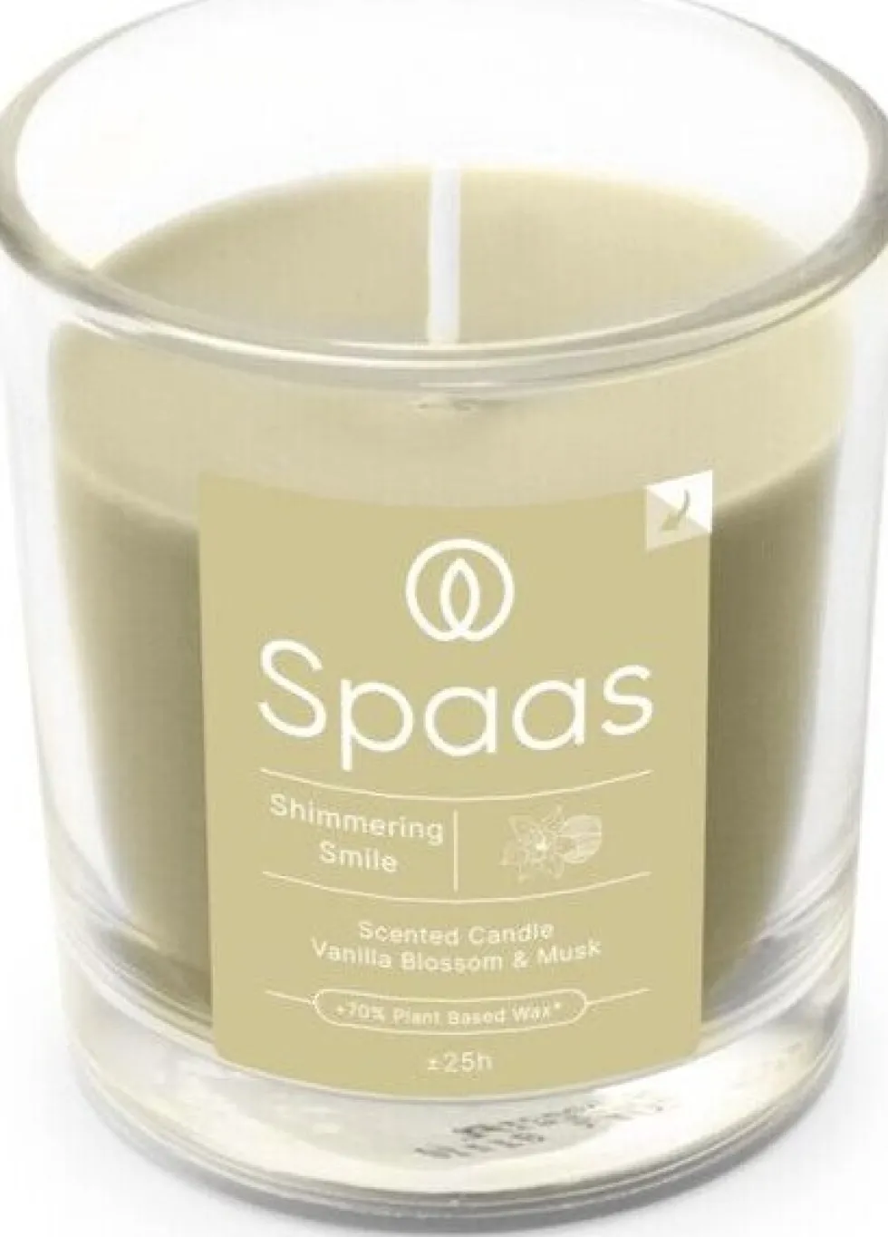 Spaas geurkaars Essential collection Shimmering Smile groen 25 uur D 7,3 H 8,3 cm