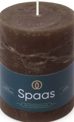 Spaas stompkaars Essential collection donkerbruin 65 uur D 8 H 11 cm