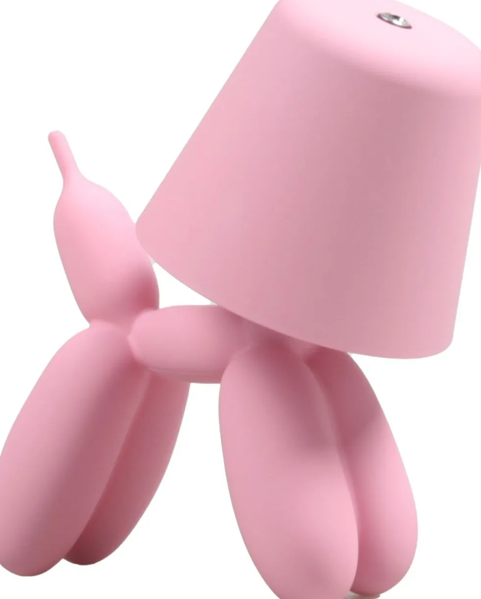Stoobz Design tafellamp Ballon Hond lichtroze 16 x 10 x 18 cm