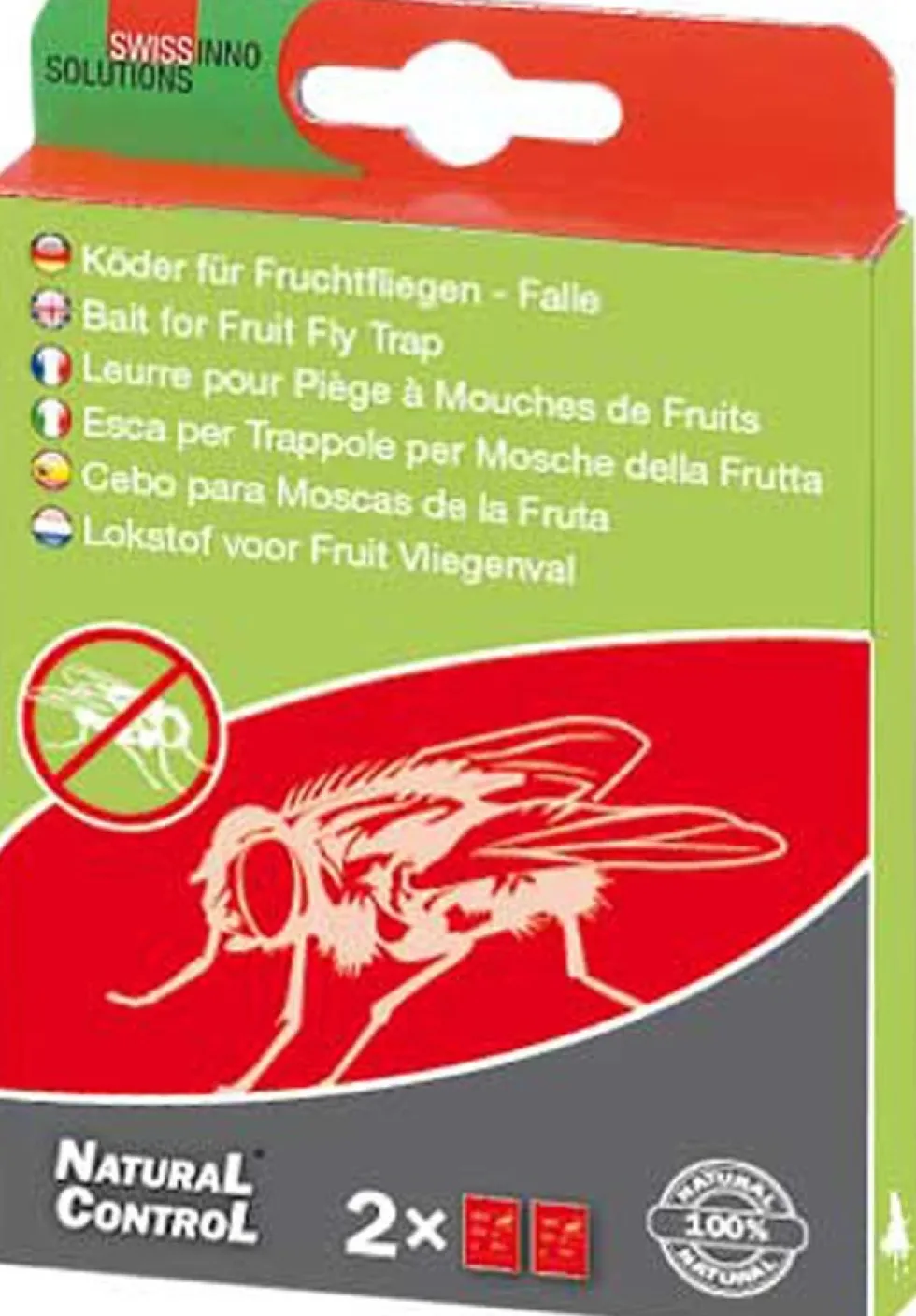 SwissInno fruitvliegenval navulling lokstof 9 x 12 x 2 cm 2 stuks