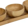 Tapasschalen naturel 20 x 20 x 1,5 cm 4-delige set