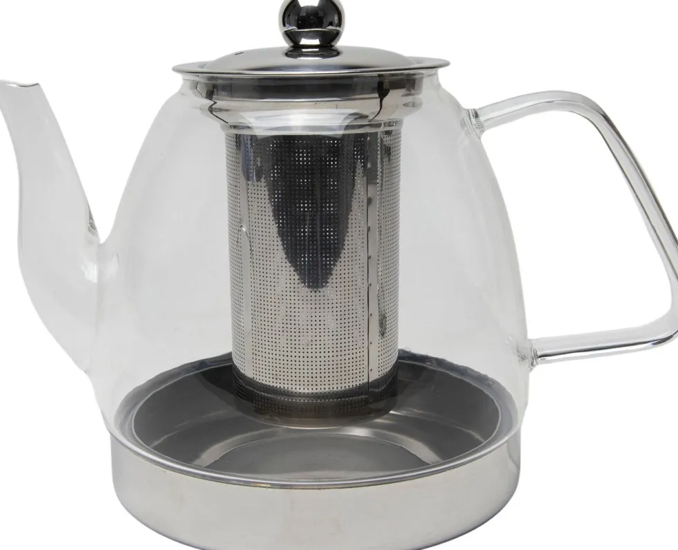 Theepot borosilicate met filter 1,2 liter