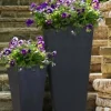 Tierra Verde bloempot Sonata antraciet 26 x 26 x 50 cm