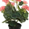 Tina kunstplant Geranium zalm H 35 cm