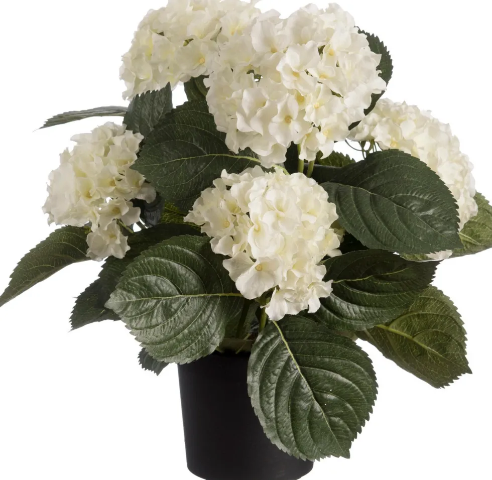 Tina kunstplant Hortensia wit H 44 cm