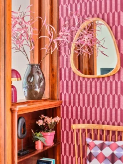 Tina kunsttak Eucalyptus roze H 110 cm