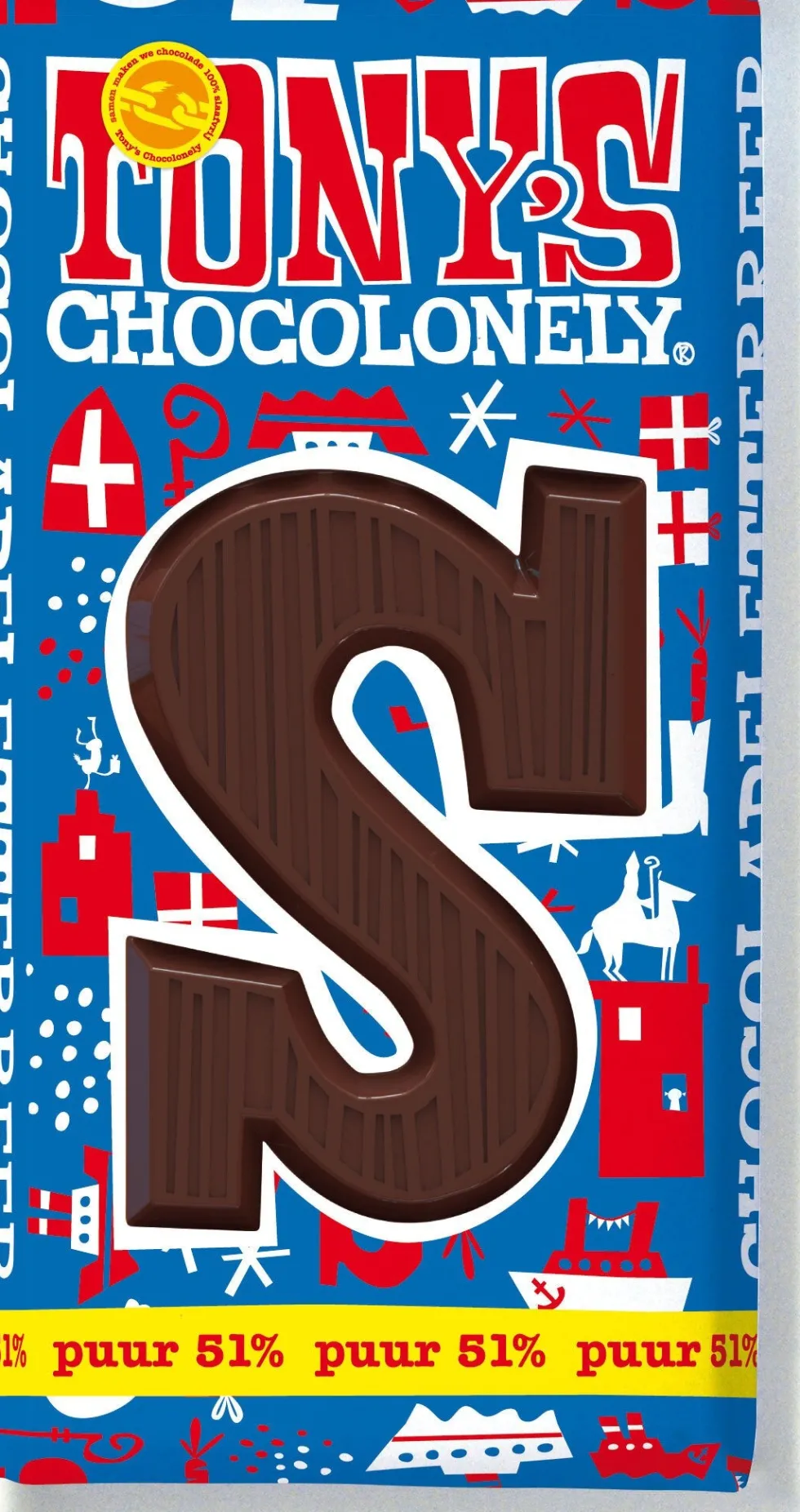 Tony's Chocolonely letterreep S puur 180 g