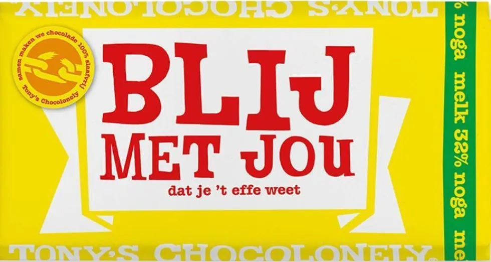Tony's Chocolonely liefde melk noga 180 g