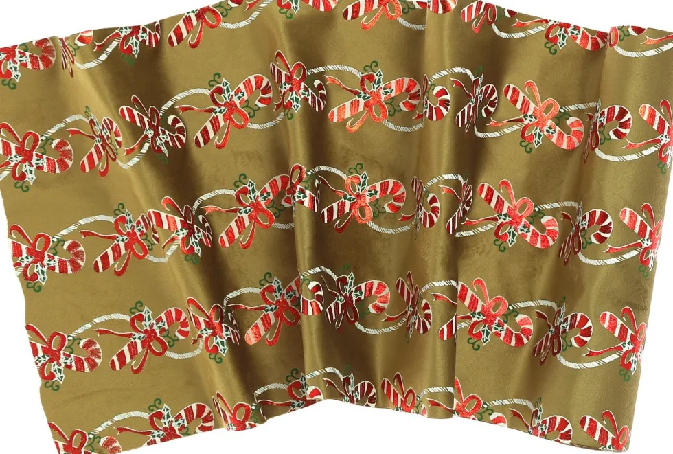 Unique Living decofabric Candy Cane goud 28 x 300 cm